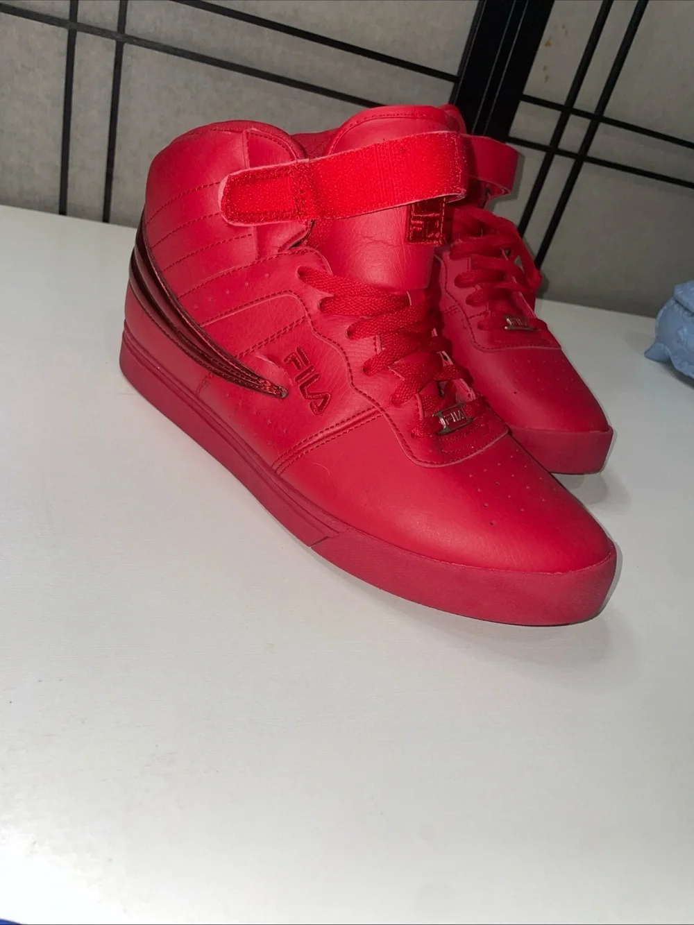 FILA Vulc 13 Chrome All Red High Top Men's Size 10.5 - Like New!